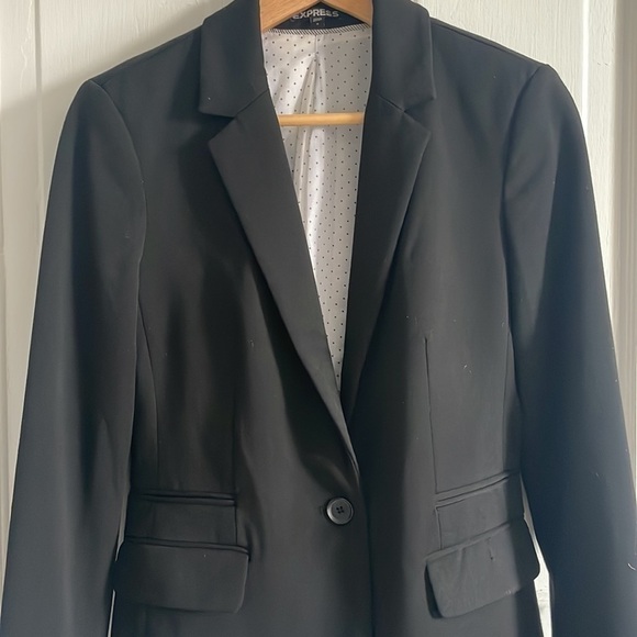 Express Black Tailored Single Button Blazer - Picture 3 of 11